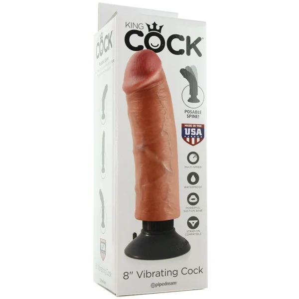 King Cock 8-Inch Vibrating Cock - Light