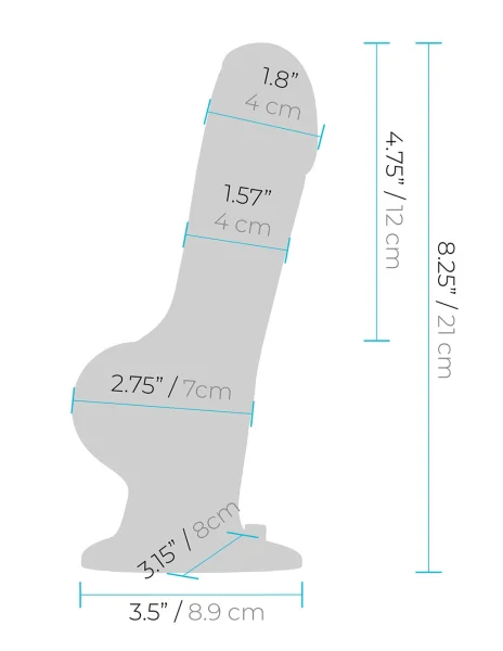 Pegasus 8" Realistic Dildo with Balls Strap-On Set