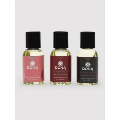 DONA Pheromone Infused Flavoured Massage Oil Gift Set 3 x 30ml