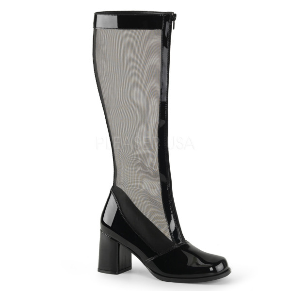3 inches Block Heel, Gogo Mesh Boot, Str. Pat, Front Zip — image 5 of 8