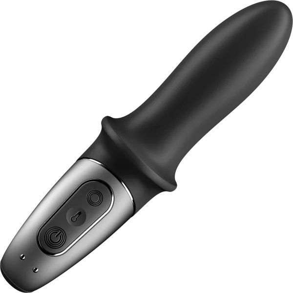 Satisfyer Hot Passion App Enabled Rechargeable Warming 12-Function Vibrating Anal Probe - Black