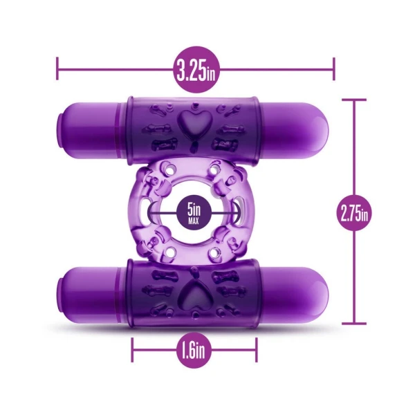Play With Me - Double Play - Dual Vibrating Cockring - Purple