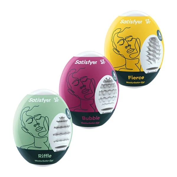 Satisfyer Riffle, Bubble, Fierce Masturbator Egg Set