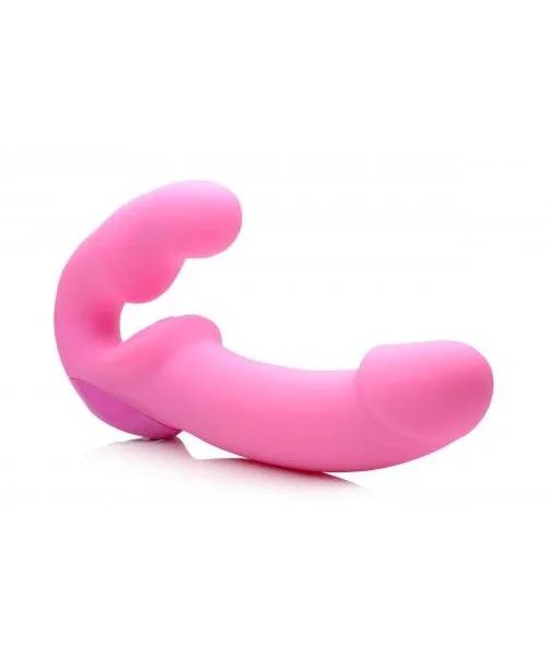 Urge Silicone Strapless Strap On Vibrating With Remote Pink