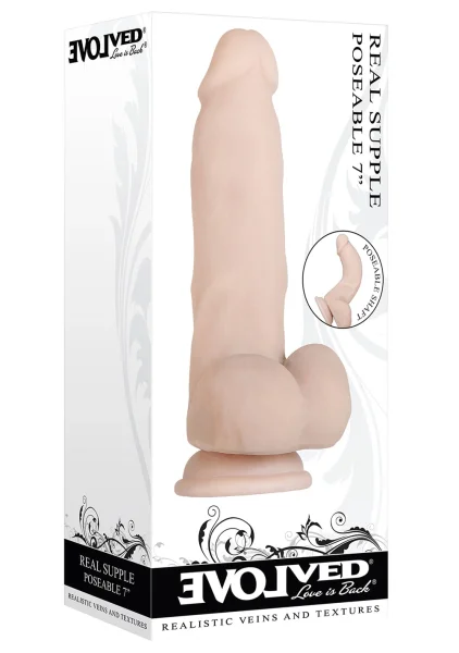 Evolved Real Supple Poseable 7 Inch Dildo Flesh Pink — image 8 of 14