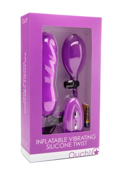 Inflatable Vibrating Silicone Twist - Purple -