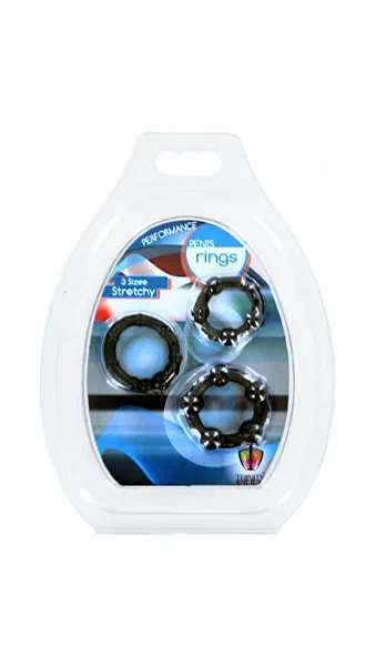 Black Performance Erection Rings - Packaged