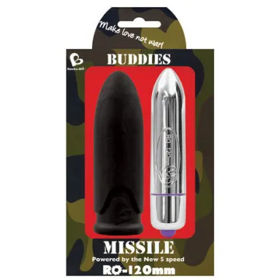 Buddies Missile Bullet With Sleeve Waterproof Black