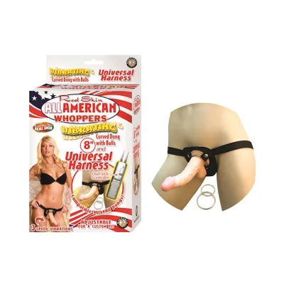 Nass Toys All American Universal Harness With Dildo 8 Inch Black 8 Inch