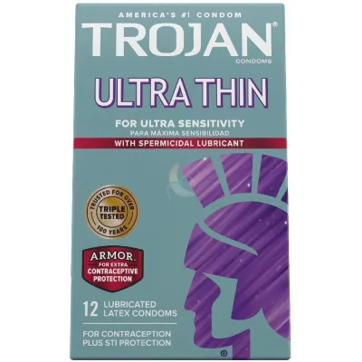 Trojan Ultra Thin Armor Condoms with Spermicide 12 Pack
