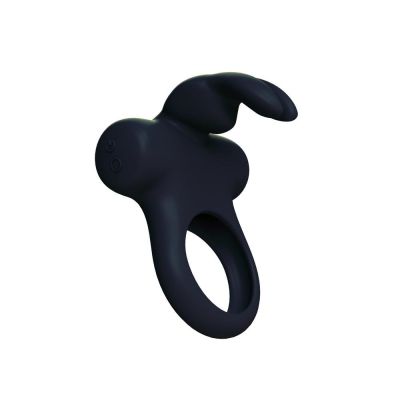 Ohhh Bunny Frisky Bunny Vibrating Cock Ring Black Pearl