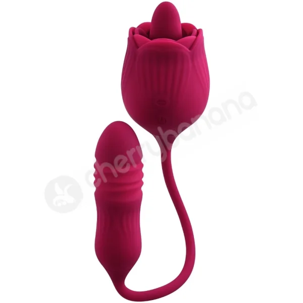 Evolved Wild Rose Flickering Stimulator With Thrusting Bullet