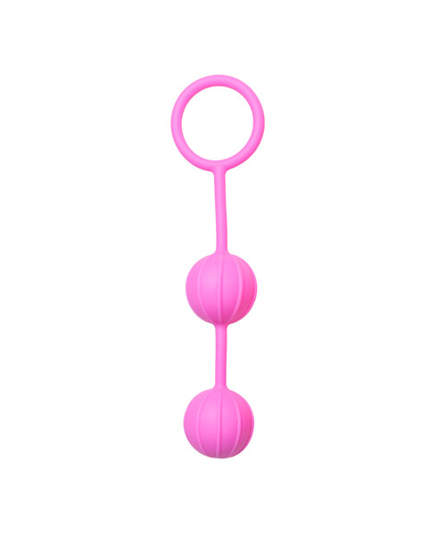 Easytoys Vertical Ribbed Geisha Balls - Pink