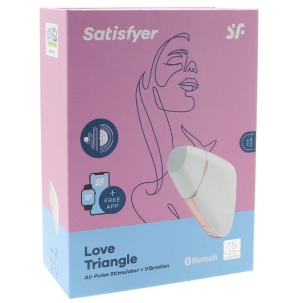 Satisfyer Love Triangle Pressure Wave Rechargeable App Enabled Clitoral Stimulator - White