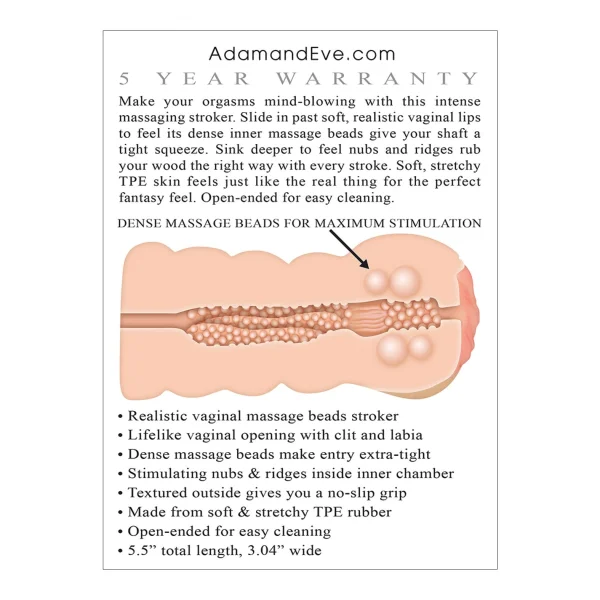 Adam And Eve Adams Tight Stroker With Massage Beads — image 7 of 13