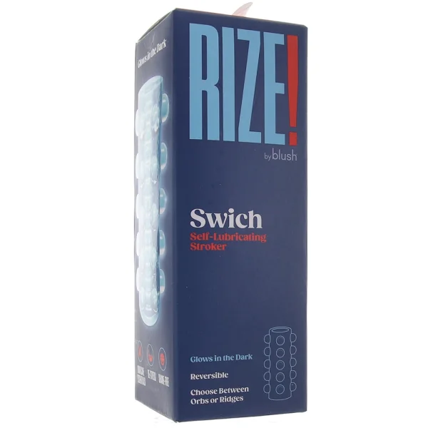 Rize Swich Self Lubricating Glow In The Dark Open Ended Penis Stroker By Blush