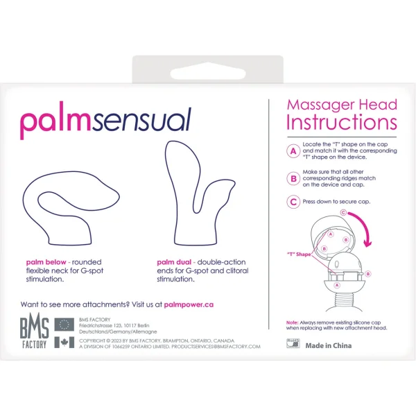 Palm Sensual Silicone Attachments For The PalmPower Wand Massager - Blue