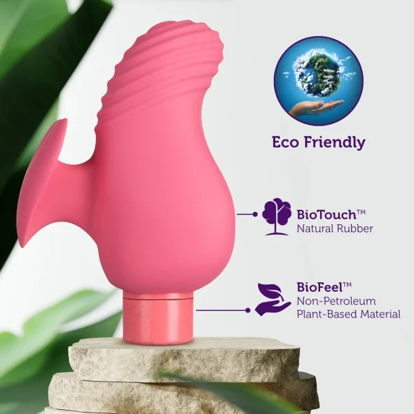 Gaia Eco Love Rechargeable Waterproof Plant Based Clitoral Vibrator By Blush - Coral