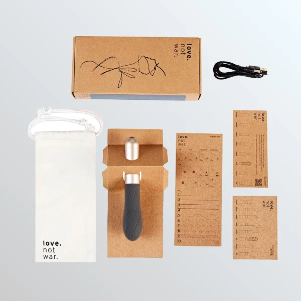 Love Not War Grá Sustainable Made Bullet Vibrator - Grey