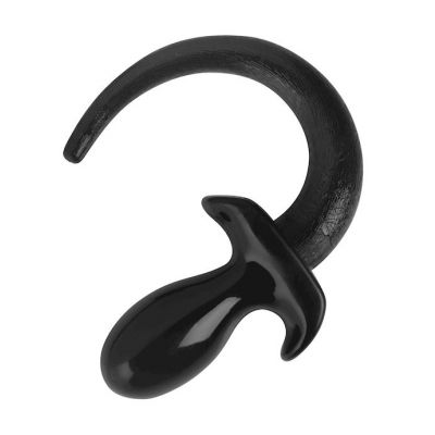 Dog Tail Butt Plug Black 7 5 Inch