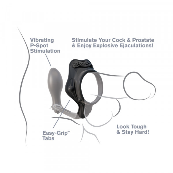 Rock Hard Ass Gasm Vibrating Ring - Black