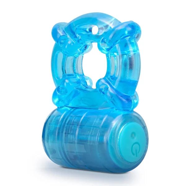 Stay Hard - Rechargeable 5 Function Cock Ring - Blue — image 4 of 16
