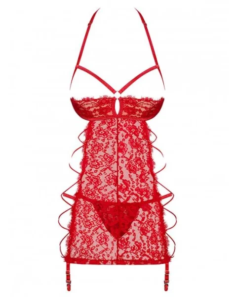 Obsessive Rediosa - Chemise And Thong - L/xl