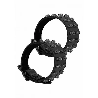 Ouch Skulls Bones Ankle Cuffs With Skulls Black