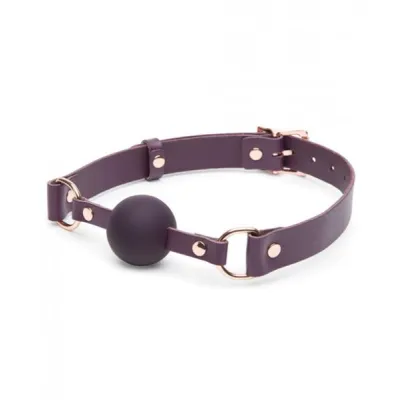 Fifty Shades Cherished Leather Ball Gag Purple