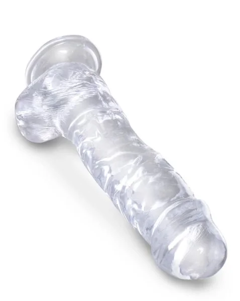 King Cock Clear Dildo With Balls - 8 Inch - 8 Inch