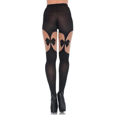 Illusion Bow Garterbelt Tights One Size