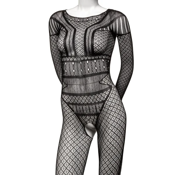 Scandal Full Length Lace Body Suit - One Size - Black