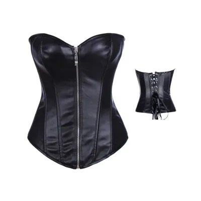 Bondara Siren In Command Faux Leather Corset G String