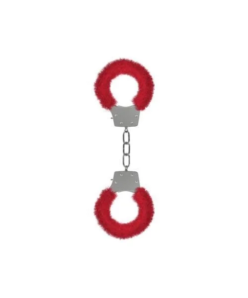 Pleasure Handcuffs Furry - Red