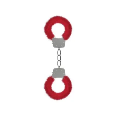 Pleasure Handcuffs Furry Red