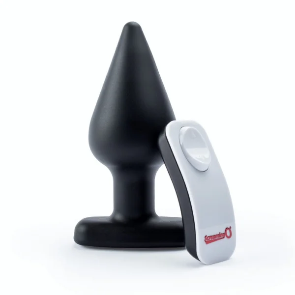 My Secret Rechargeable Vibrating Silicone XL Butt Plug With Remote By Screaming O - Black