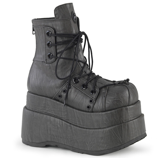 4 1/2 inches Tiered PF Lace-Up Ankle Boot, Back Zip