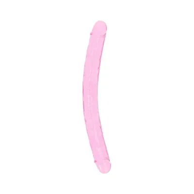 Couples Dildos Realrock Crystal Clear Double Dong 13 In Dual ended Dildo Pink
