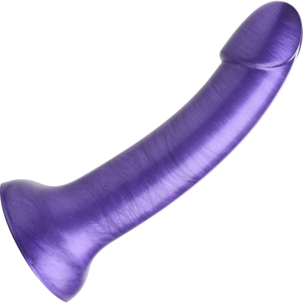 Simply Sweet 7" Silicone G-Spot Dildo With Suction Cup - Metallic Pink