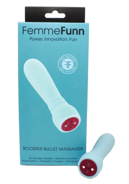 Booster Bullet Rechargeable Waterproof 20 Function Mini Vibrator By FemmeFunn - Dark Fuchsia