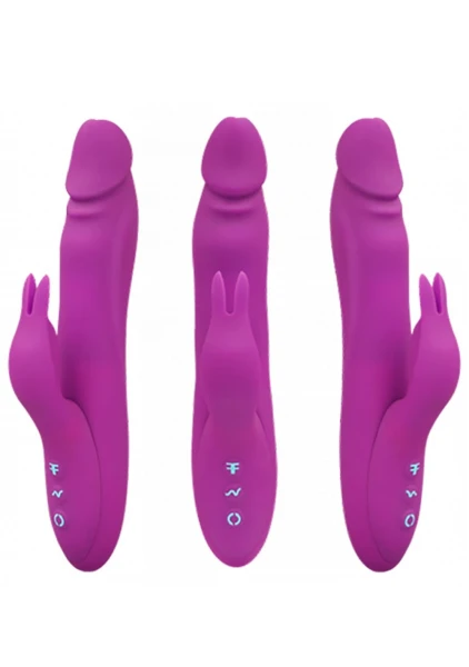 Booster Rabbit Rechargeable Silicone Rotating Dual-Stim Vibrator By FemmeFunn - Pink