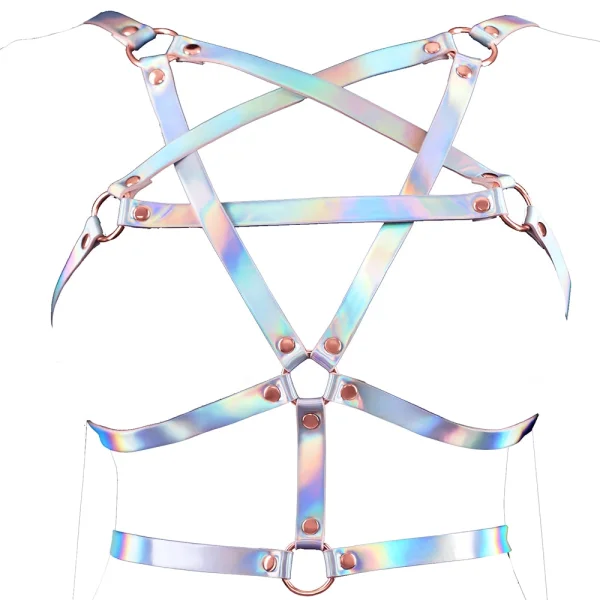 Cosmo Risqué Chest Harness Large / X-Large - Rainbow