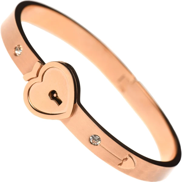 Cuffed Locking Bracelet and Key Necklace