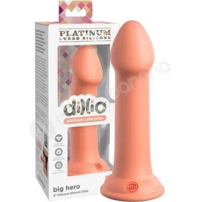 Dillio Platinum Big Hero 6 Peach Silicone Dildo With Suction Cup Body Dock Compatible Base