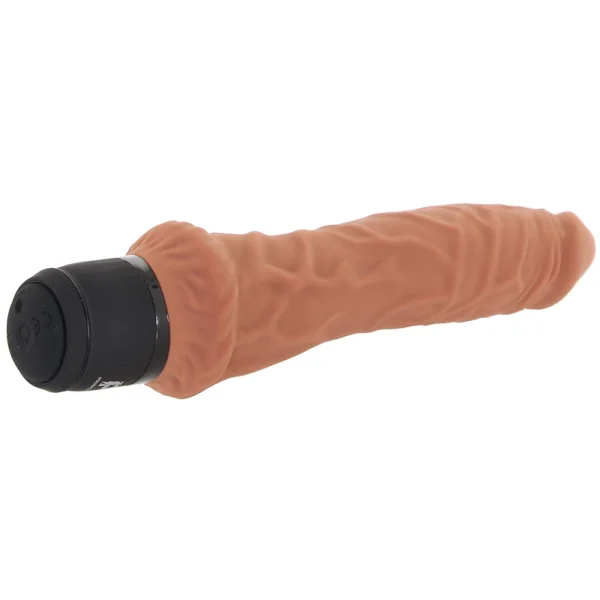 Powercocks Girthy Realistic Silicone Waterproof Rechargeable 8" Vibrator - Caramel