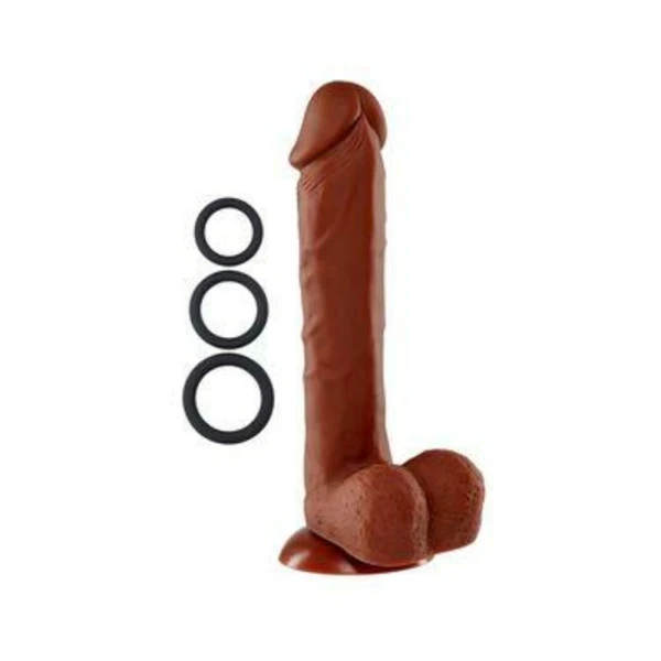 Realistic Dildos: Pro Sensual Premium Silicone Dong 9 inch with 3 C-Rings