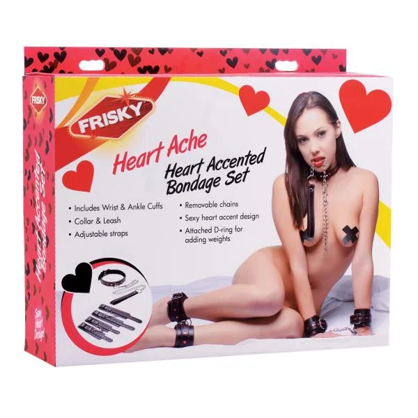 Heart Ache 5 Piece Heart Accented Bondage Set