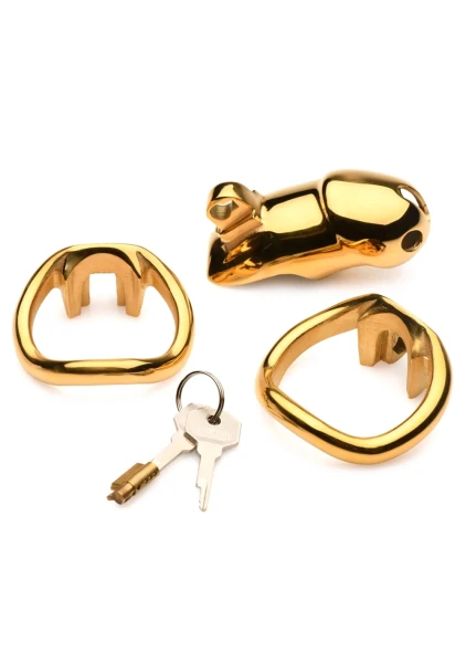 Midas 18K Gold-Plated Locking Chastity Cage