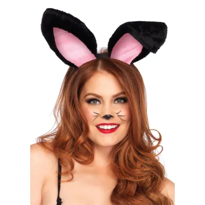 Plush Bunny Ears Black
