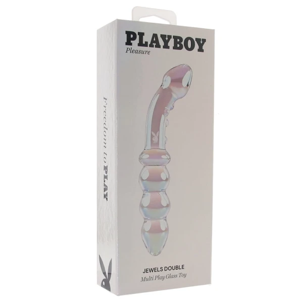 Playboy Pleasure Jewels Double G-Spot Glass Dildo
